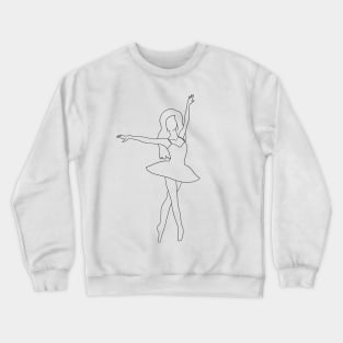 Line Art Ballerina Silhouette Crewneck Sweatshirt